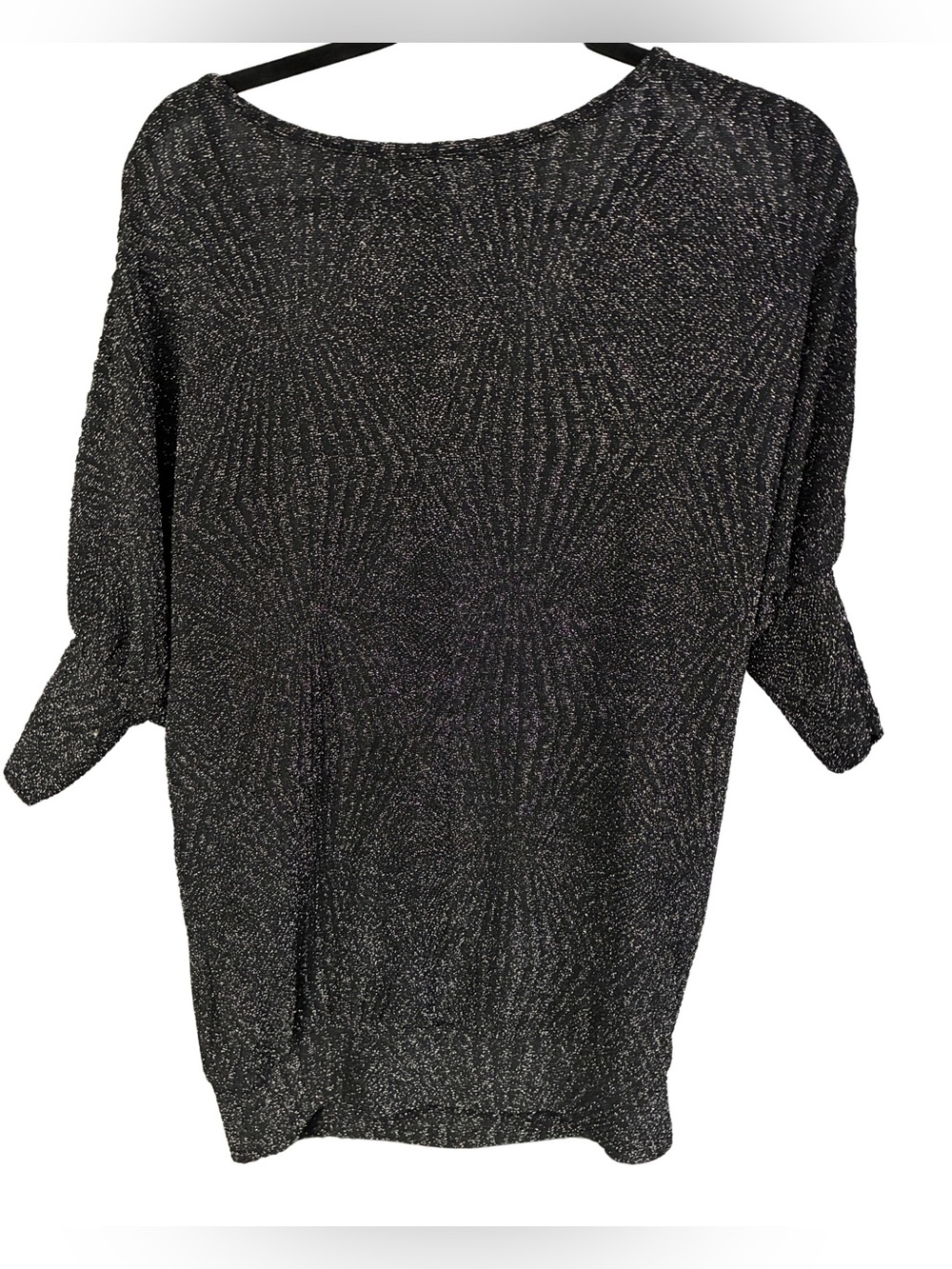 Metallic Black Crewneck Sweater